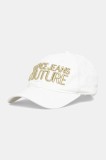 Versace Jeans Couture șapcă de baseball din bumbac bărbați, culoarea alb, cu imprimeu, 78GAZK32 ZG365