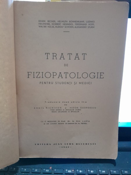 Tratat de Fiziopatologie pentru studenti si medici - Erwin Becher, Helmuth Bohnenkamp, Ludwig H.