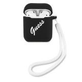 Husa TPU Guess Vintage pentru Apple AirPods Gen 1 / Apple AirPods Gen 2, Neagra GUACA2LSVSBW