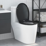 Capac pentru toaletă cu eliberare rapidă vidaXL cu &icirc;nchidere lentă Duroplast Negru