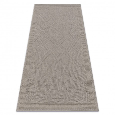 Covor din l&acirc;nă VILLA 7636/68400 Zigzag SIZAL, țesut plat bej &icirc;nchis, 200x300 cm
