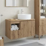 Cumpara ieftin Set dulap baie 2 buc. Stejar Artizanal 79,5 x 44,5 x 82 cm
