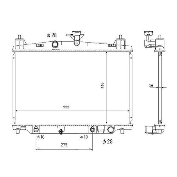 Radiator racire Mazda 2 (De), 07.2007-2014, Motorizare 1, 3 55/63kw; 1, 5 76kw Benzina, tip climatizare Cu/fara AC, cutie automata, dimensiune 517x35