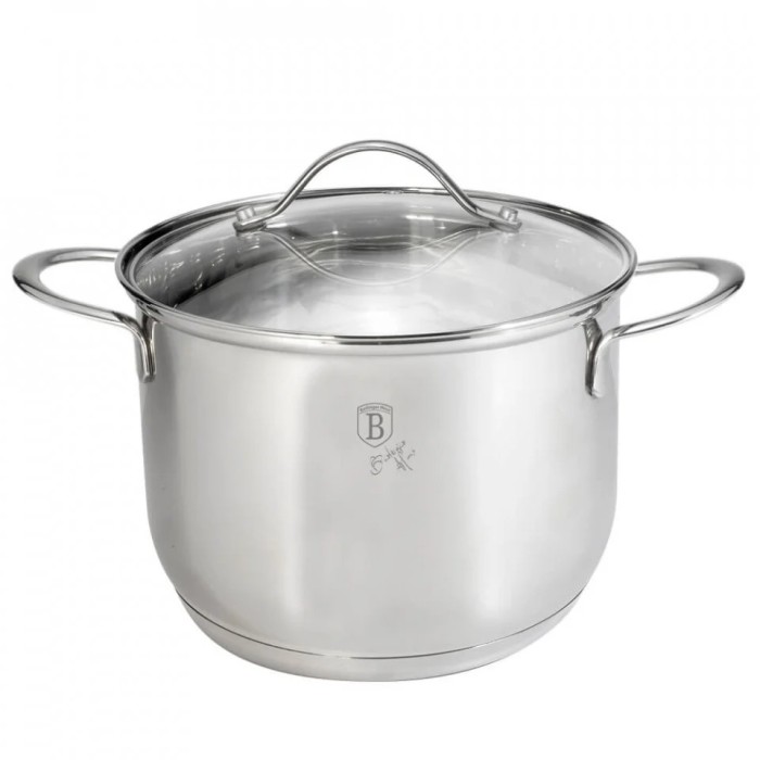 Oala cu capac din sticla 5.8 L, 22 CM, Silver Jewellery, Berlinger Haus