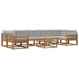 vidaXL Set de canapele de exterior 8 pcs Natural și Gri deschis 3382429
