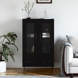 vidaXL Dulap &icirc;nalt, negru, 69,5x31x115 cm, lemn prelucrat