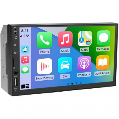 Resigilat MP5 Player Techstar&amp;reg; 7023C, 2DIN, Apple CarPlay, Android Auto, Ecran HD Touch 7&amp;quot;, MirrorLink, Bluetooth 4.2, Aux, USB, MicroSD foto