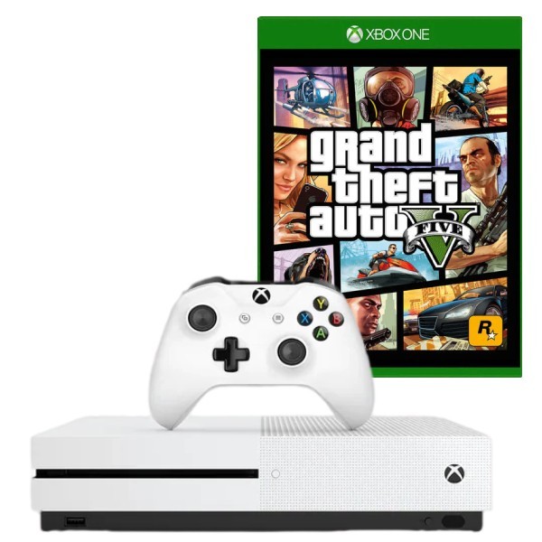 Consola MICROSOFT Xbox One S 1TB, ALB Second-Hand + Controller + Joc GTA 5