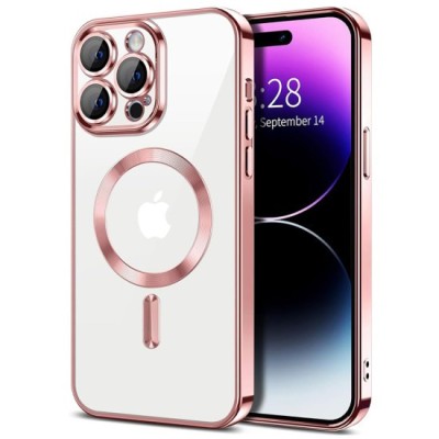 Husa pentru iPhone 14 Pro - Techsuit Luxury Crystal MagSafe - Pink foto