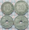 Set 4 monede Grecia 5, 10, 20 lepta 1894 1895 1912 George I km 57 59 62 63 A032, Europa