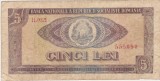 Bancnotă 5 lei 1966 RSR Rom&acirc;nia, seria H.0021, numismatică