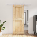 VidaXL Ușă glisantă cu set de feronerie 80x210 cm, lemn masiv de pin