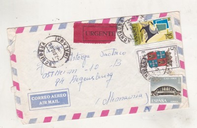 bnk fil Spania - plic circulat spre RFG 1965 - francatura multipla foto