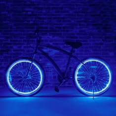 Kit fir luminos El Wire pentru tuning roti bicicleta, lungime 4 m, invertoare incluse foto