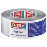 Banda adeziva textila Tesa Basic Duct Tape argintie 50 mm x 50 m