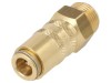 Conector rapid pneumatic PNEUMAT, G 3/8 exterior, cu supapa, DN6, utilizare aer/apa/ulei, cod ESHM 38 AAB, 15 bar