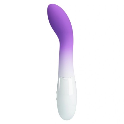Vibrator Punctul G Bishop 30 Moduri Vibratii, Silicon, Mov/Alb 18.2 cm foto