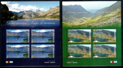 Romania 2010, LP 1876 a, RO - ARG Lacuri montane, bloc de 4, MNH! LP 26,00 lei foto