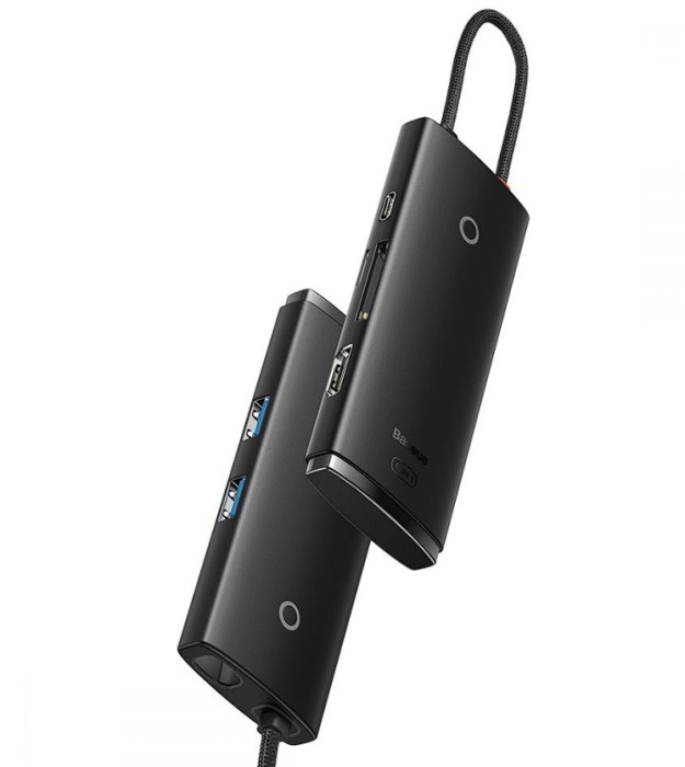 DOCKING Station Baseus Lite, conectare PC USB Type-C, USB 3.0 x 2, USB Type C x 1 PD, HDMI x 1/4K/30Hz, card reader SD/microSD, negru &quot;WKQX050101&quot; (ti