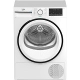 Uscator de rufe Beko B3T43230, Pompa de caldura, 9 kg, 15 programe, Clasa A++, Motor Inverter, OptiSense, Aquawave, Hygienic Refresh, Alb