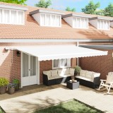 VidaXL Marchiză manuală retractabilă cu LED alb 500x350 cm