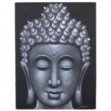 Tablou Buddha - Detaliu Brocart Gri