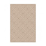 Covor Model Cappuccino 16063-10, Marime 80 x 150 cm, Alb, Bej, Inaltime Fir 7 mm, Antialergic, Polipropilena, Living, Dormitor, Sufragerie, Birou