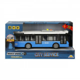 Cumpara ieftin Autobuz cu lumini si sunete, City Service, Maxx Wheels, 1:16, Albastru