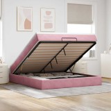 vidaXL Cadru de pat otoman cu saltea roz 180x200cm catifea