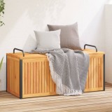 Cutie Depozitare Perne Exterior vidaXL 110x45x53 cm, Lemn Acacia, Maro. Lada Depozitare Gradina, Terasa
