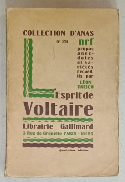 L &#039;ESPRIT DE VOLTAIRE , 1927