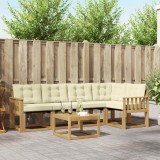 vidaXL Set Canapele Exterior Lemn Acacia Textilena Alb Crem 6 Piese Pernă Gradina Patio