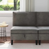 vidaXL Sofa cu Depozitare Gri &icirc;nchis Catifea 42027106
