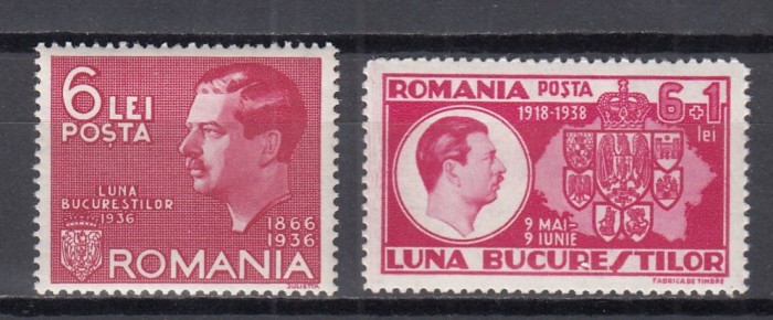 ROMANIA 1936/1938 LP 113 LP 125 LUNA BUCURESTI I LUNA BUCURESTI II SERII MNH