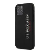 Cumpara ieftin Husa Cover US Polo Silicone Vertical Logo pentru iPhone 12/12 Pro Black, U.S. Polo