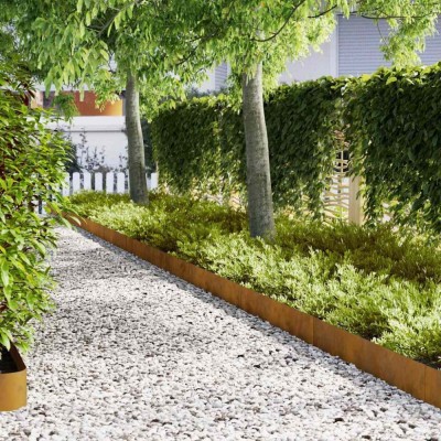 vidaXL Borduri pentru gazon 30 pcs Maro 100 x 0.5 x 20 cm 865966 foto