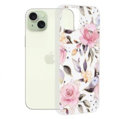 Husa pentru Apple iPhone 15 Plus, Techsuit, Marble, Alba foto