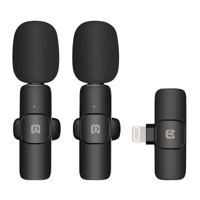 Set microfoane lavaliera wireless cu Lightning PULUZ PU3150B foto