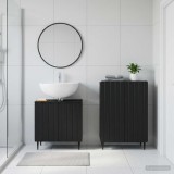 Cumpara ieftin Set de dulapuri pentru baie, 2 piese ZWOLLE Negru