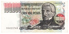 Argentina 100 000 Pesos 1979-83 P-308 Seria 14612176 foto