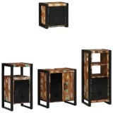 vidaXL Set de mobilier pentru baie cu raft 4 pcs Lemn recuperat solid