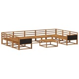 vidaXL Set de canapele de exterior 10 pcs natural Lemn Solid de Acacia 3382892