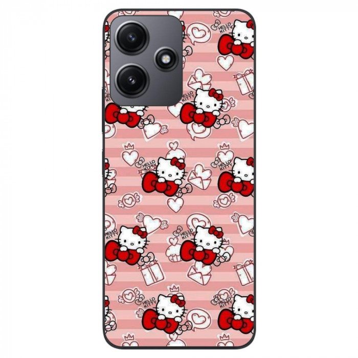 Husa compatibila cu Xiaomi Redmi 12 5G Silicon Gel Tpu Model Hello Kitty Roz Pattern