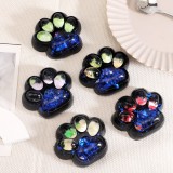 Jucarie antistres squishy, flippy, cu revenire lenta, squeeze pinch family, model cat paw, 6.5 x 6 cm, din tpr, 4-6 ani, model 4 legume, negru cu inse