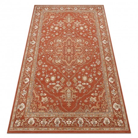 Covor de lana SOHO 477.01.LA301 OSTA Ornament, cadru, natural teracotă / bej, 200x300 cm
