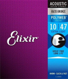 Corzi acustica Elixir 11000 10-47 Extra Light PW