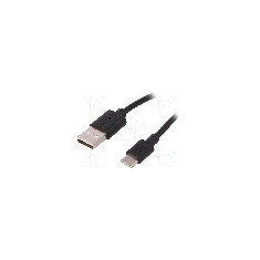 Cablu USB A mufa, USB C mufa, USB 2.0, lungime 3m, negru, Goobay - 59124