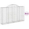 Cosuri gabion arcuite 13 buc, 200x30x120/140cm, fier galvanizat