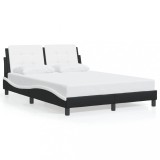 Cumpara ieftin Cadru de pat fara saltea, Zadar, negru si alb,140x190cm, piele ecologica