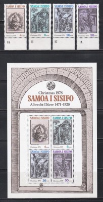 Samoa 1978 - Crăciun, Serie + Colita, MNH foto